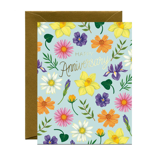 ANNIVERSARY FLOWERS - ANNIVERSARY GREETING CARD