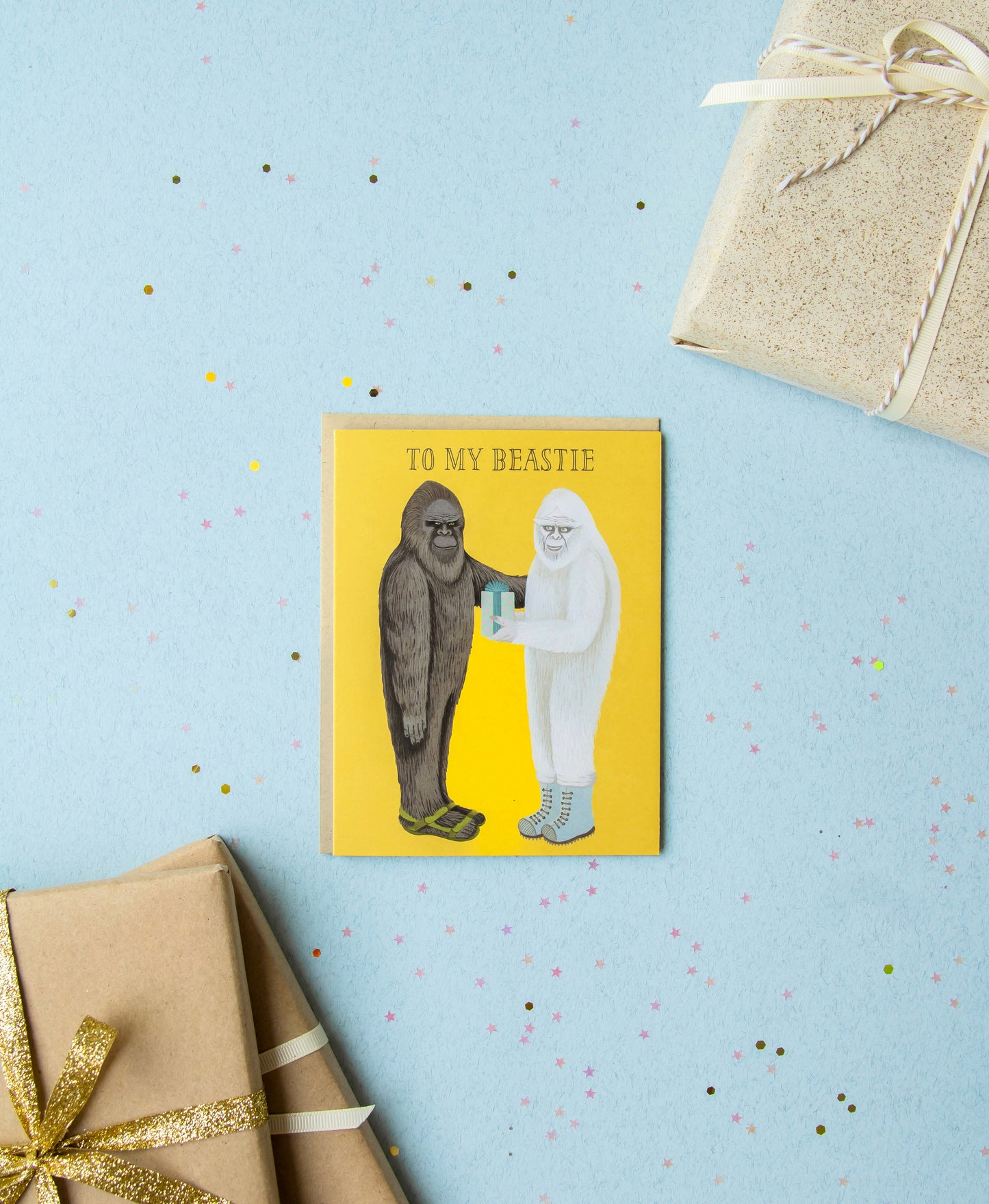 TO MY BEASTIE, BIGFOOT AND YETI - BIRTHDAY GREETING CARD