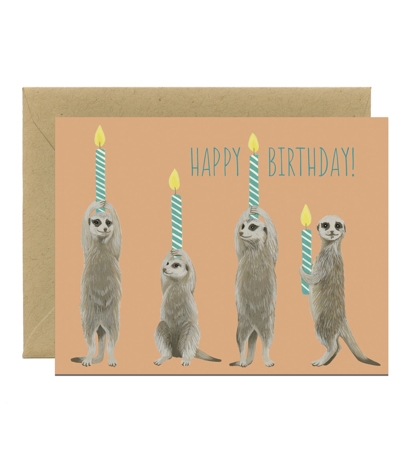 MEERKATS AND CANDLES - BIRTHDAY GREETING CARD