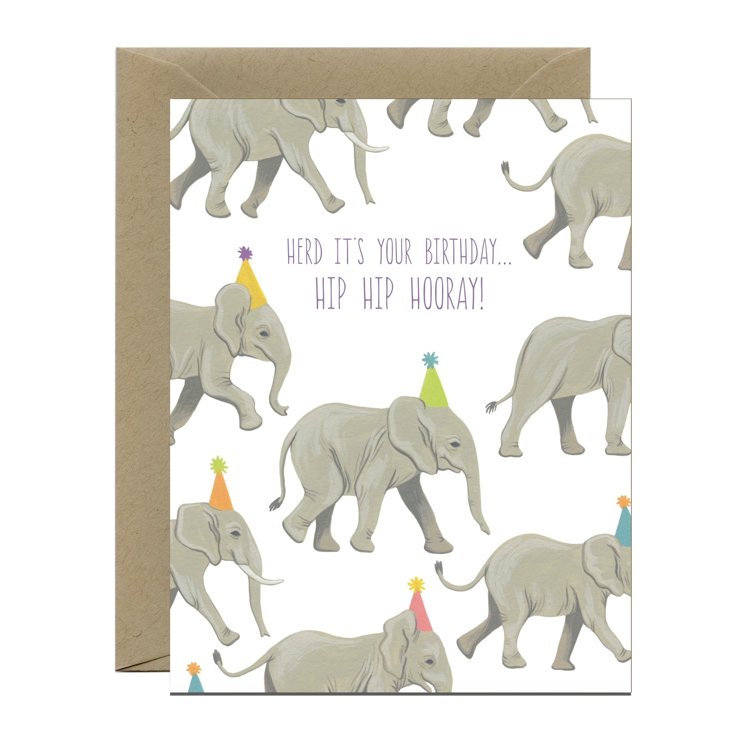 ELEPHANT HERD - BIRTHDAY GREETING CARD