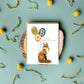 STONE COLD FOX AND BALLOONS - BIRTHDAY GREETING CARD