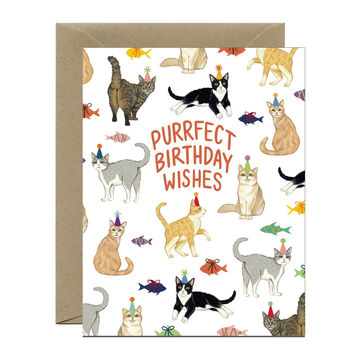 PURRFECT WISHES - BIRTHDAY GREETING CARD