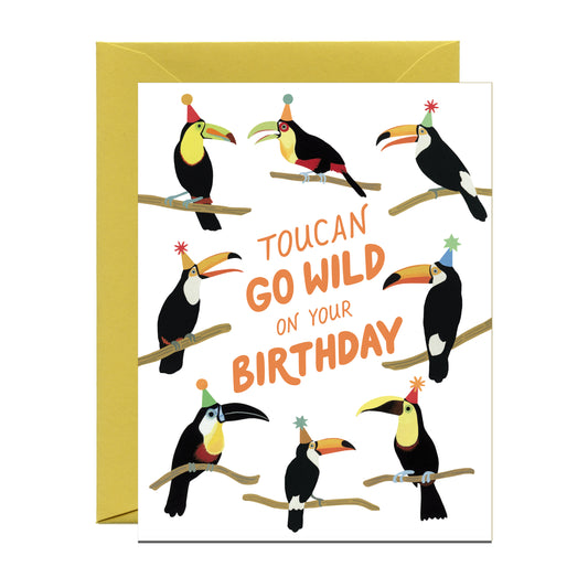 WILD TOUCANS - BIRTHDAY GREETING CARD