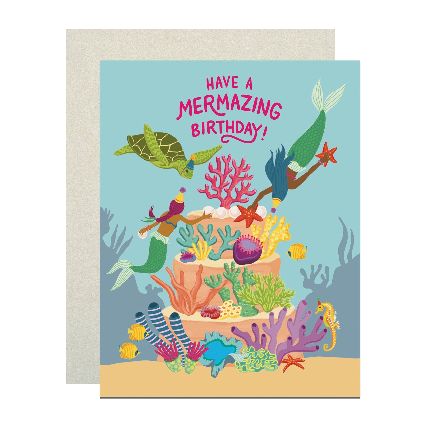 MERMAID CORAL REEF BIRTHDAY GREETING CARD