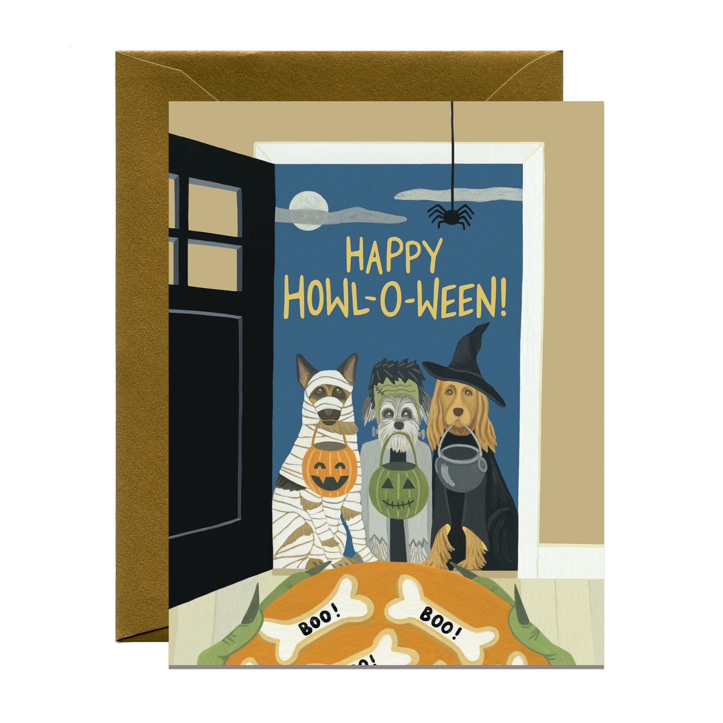 DOG HOWL-O-WEEN - HALLOWEEN GREETING CARD