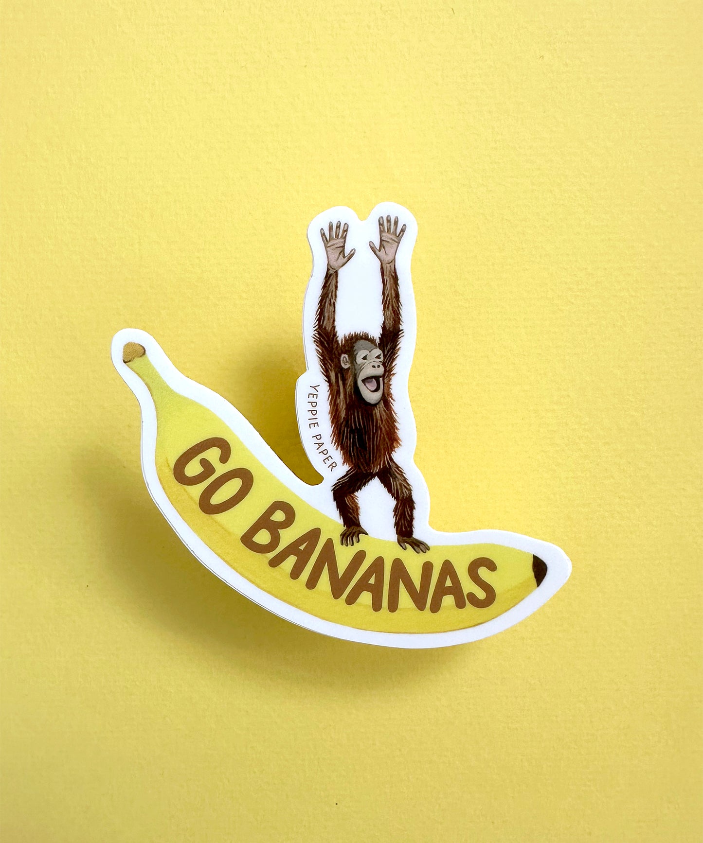 GO BANANAS ORANGUTAN - DIE CUT STICKER