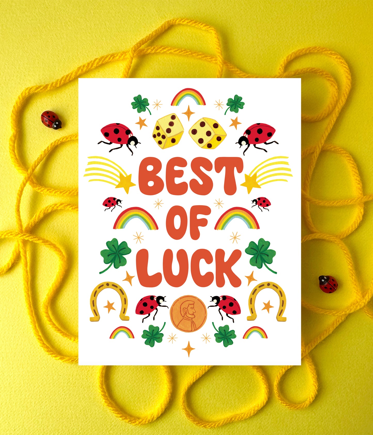 LUCKY CHARMS  - GOOD LUCK GREETING CARD