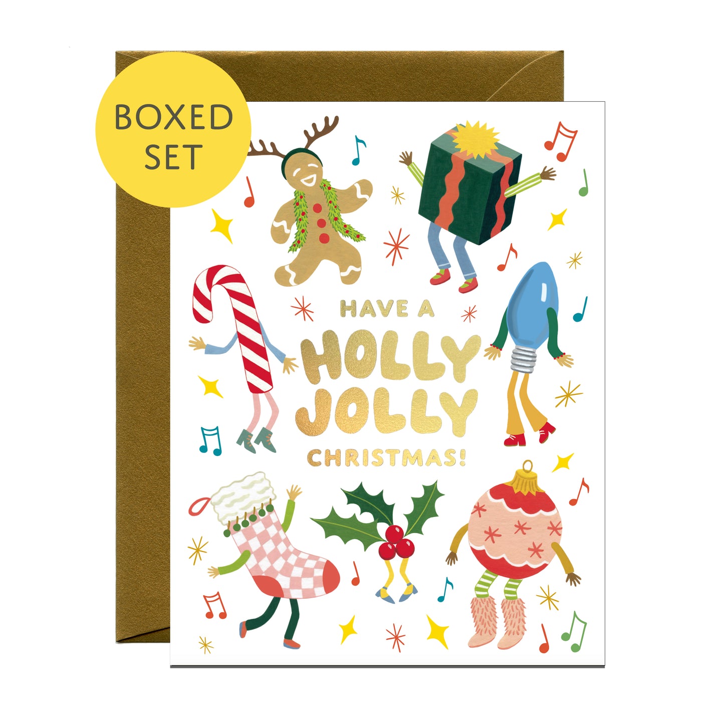 HOLLY JOLLY - CHRISTMAS GREETING CARDS, BOXED SET OF 8