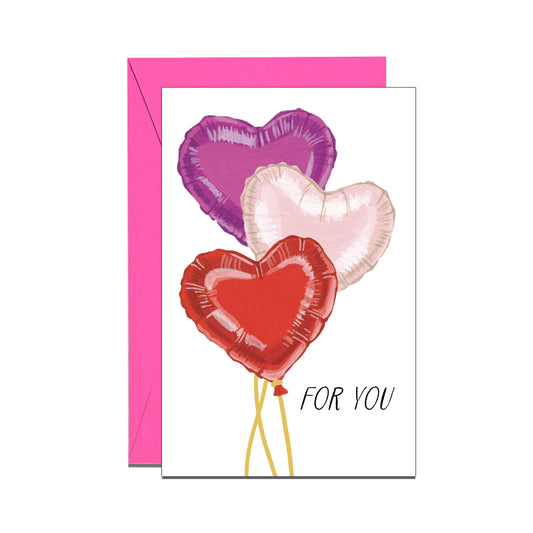 HEART BALLOONS - VALENTINE'S DAY MINI CARD