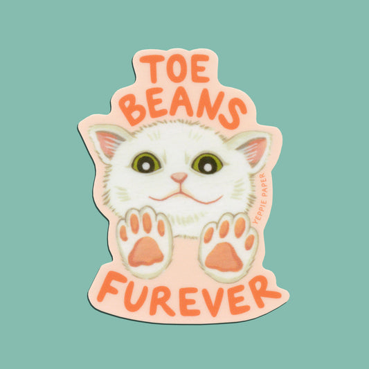 TOE BEANS FUREVER CAT - DIE CUT STICKER