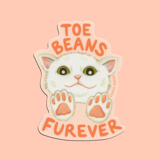 TOE BEANS FUREVER CAT - DIE CUT STICKER