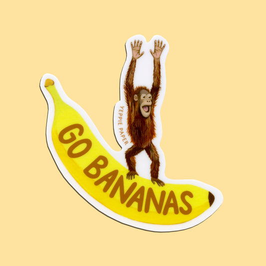 GO BANANAS ORANGUTAN - DIE CUT STICKER