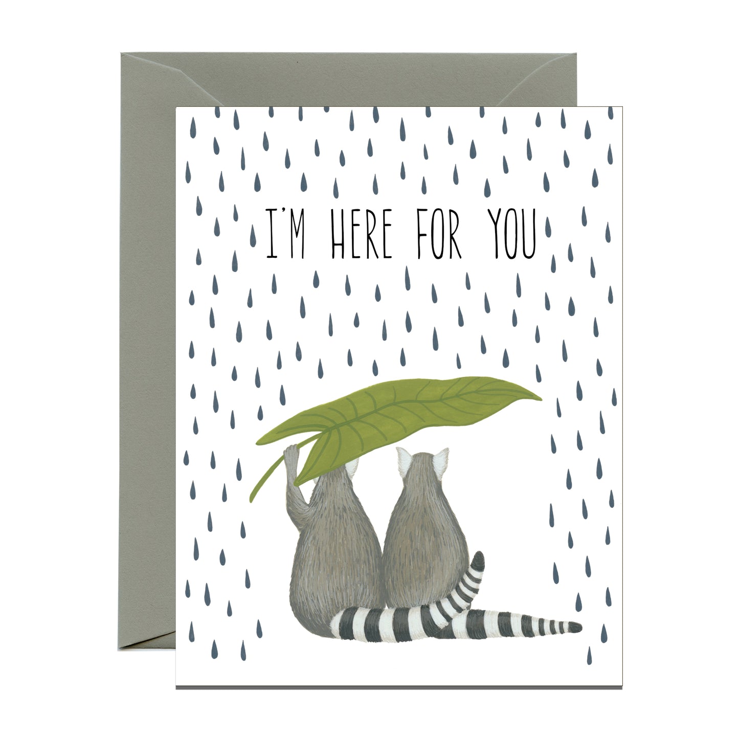 LEMURS IN THE RAIN - SYMPATHY GREETING CARD