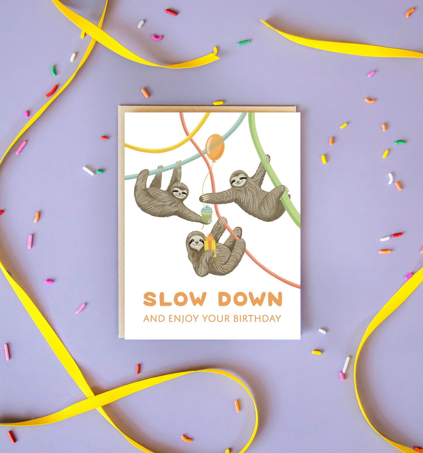 SLOW SLOTH - BIRTHDAY GREETING CARD