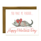 PURRING KITTEN AND BALL OF YARN - VALENTINE'S DAY GREETING CARD