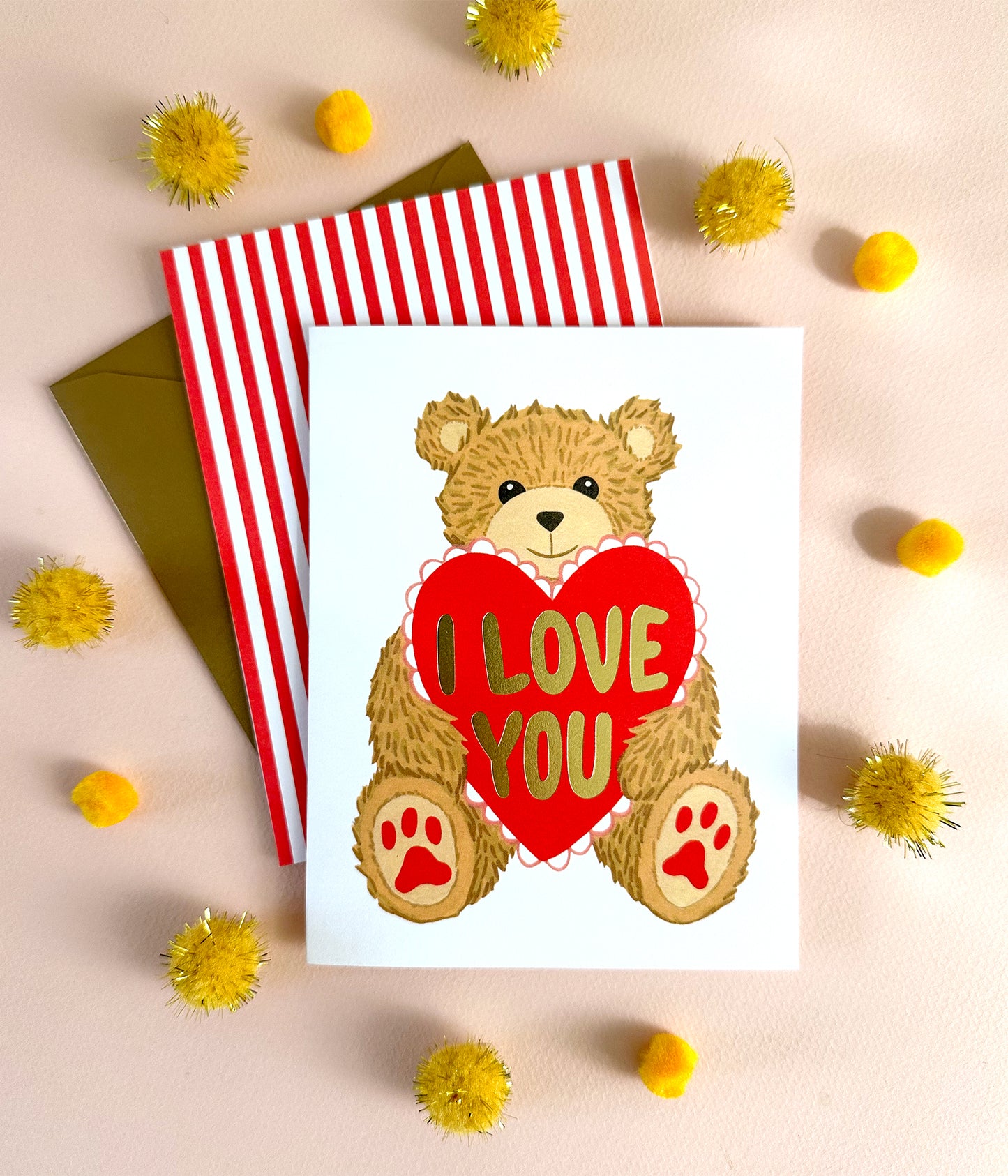 VALENTINE'S TEDDY BEAR - VALENTINE'S DAY GREETING CARD