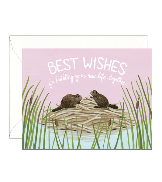 BEAVER BEST WISHES - WEDDING GREETING CARD