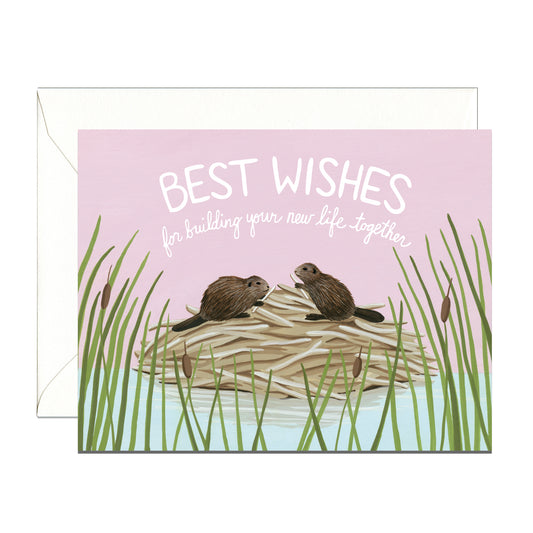 BEAVER BEST WISHES - WEDDING GREETING CARD