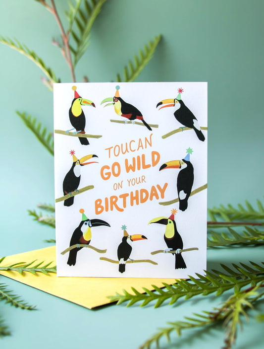 WILD TOUCANS - BIRTHDAY GREETING CARD