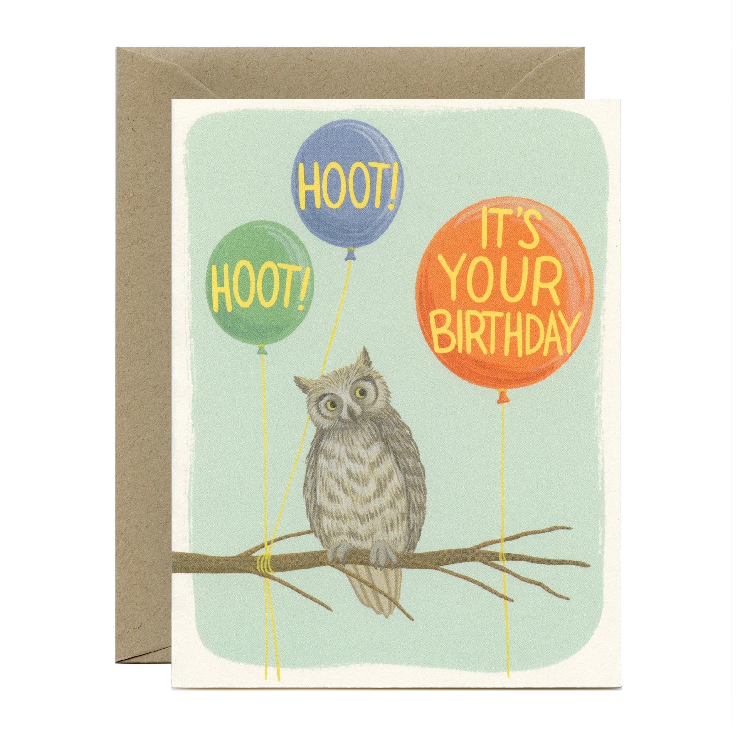 Hoot Hoot Owl And Balloons Birthday Greeting Card Yeppie Paper 5445