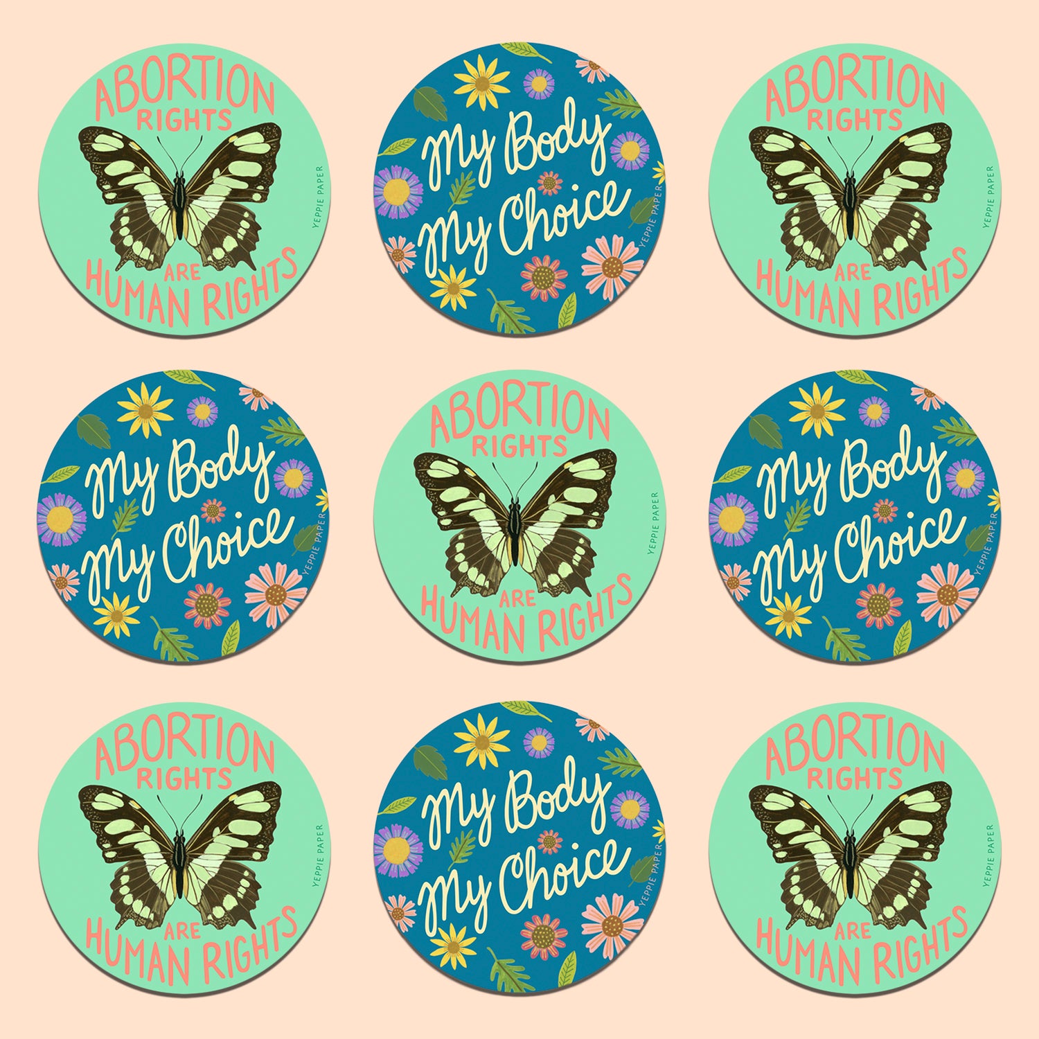 100 Stickers-Proceeds Donated to PLanned Parenthood-100 COUNT-VOTE Stickers for Abortion Rights popular Pro Choice 3”x3”