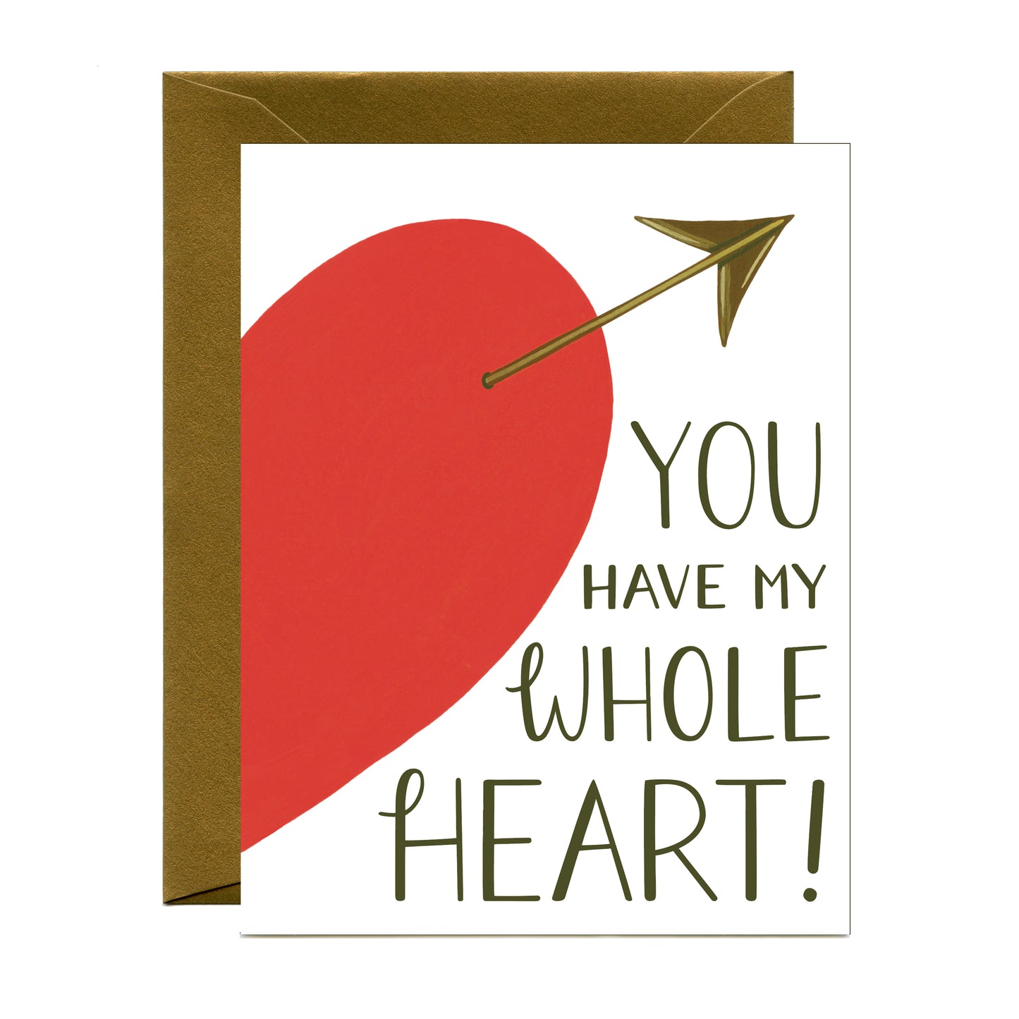 WHOLE HEART AND CUPID'S ARROW - VALENTINE'S DAY GREETING CARD